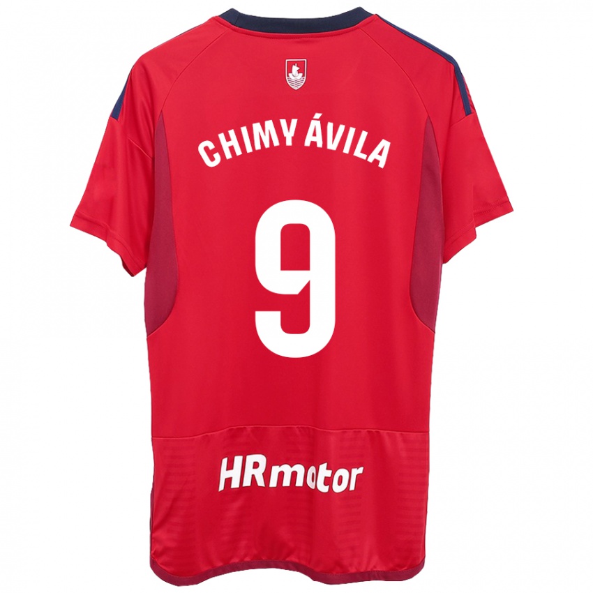 Uomo Maglia Chimy Ávila #9 Rosso Kit Gara Home 2023/24 Maglietta