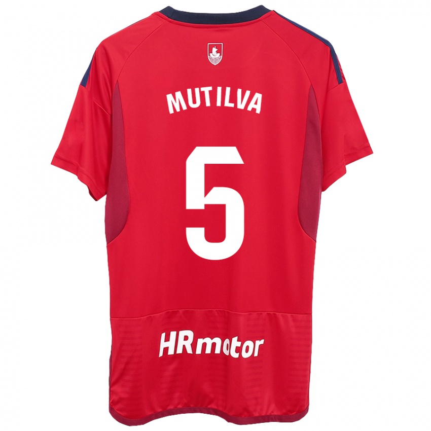 Uomo Maglia Christian Mutilva #5 Rosso Kit Gara Home 2023/24 Maglietta