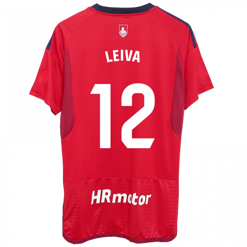 Uomo Maglia Álvaro Leiva #12 Rosso Kit Gara Home 2023/24 Maglietta