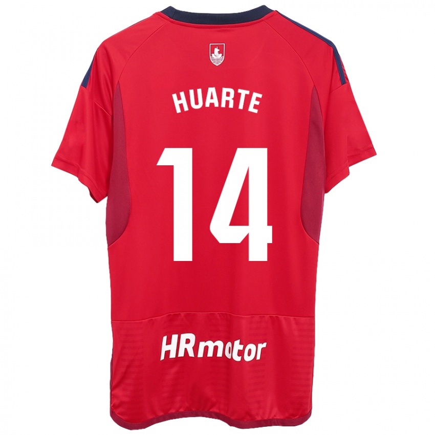 Uomo Maglia Xabi Huarte #14 Rosso Kit Gara Home 2023/24 Maglietta