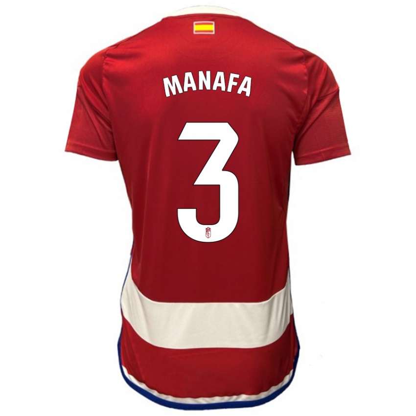 Uomo Maglia Wilson Manafa #3 Rosso Kit Gara Home 2023/24 Maglietta