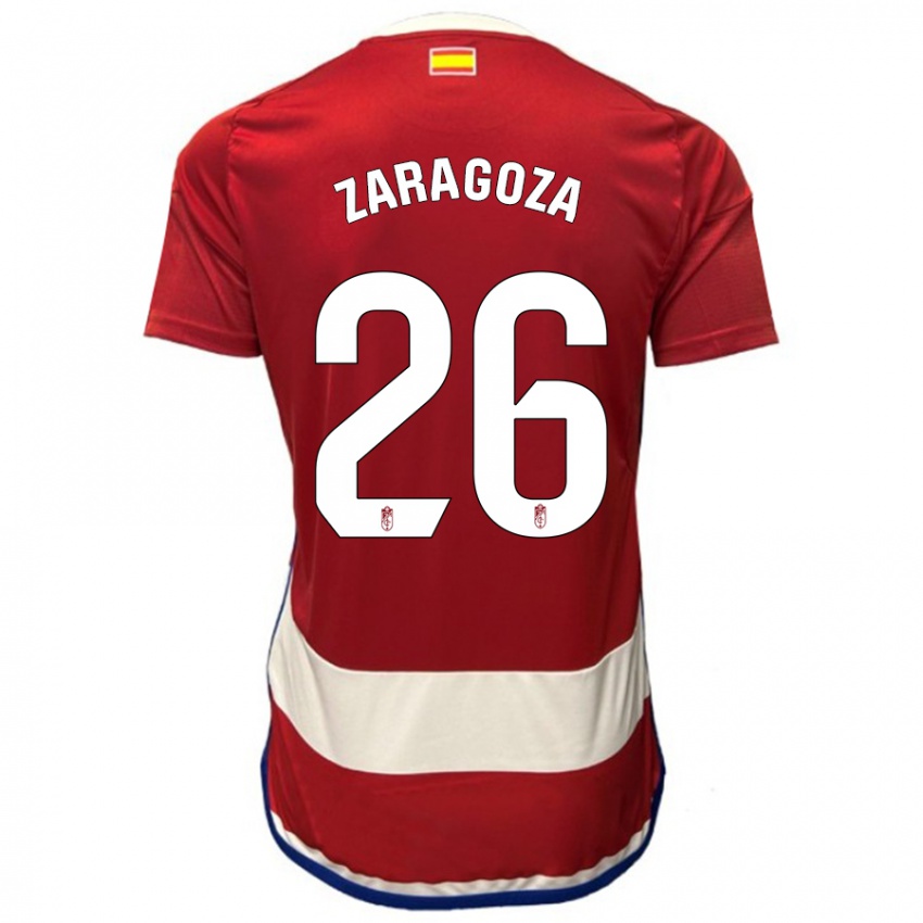 Uomo Maglia Bryan Zaragoza #26 Rosso Kit Gara Home 2023/24 Maglietta