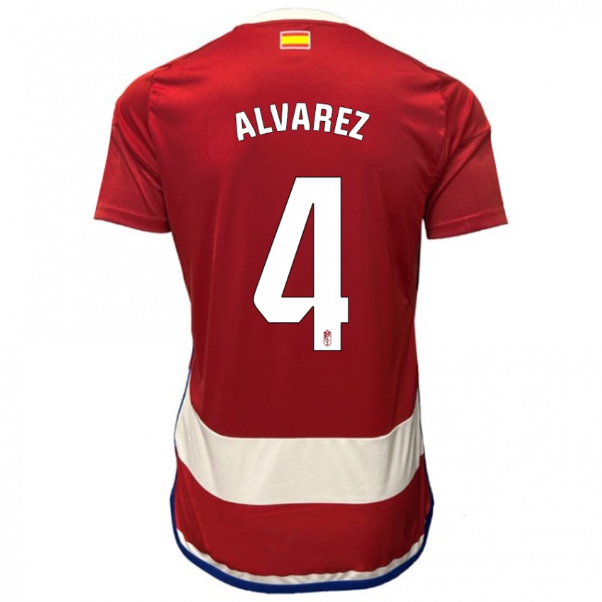 Uomo Maglia Isabel Álvarez #4 Rosso Kit Gara Home 2023/24 Maglietta