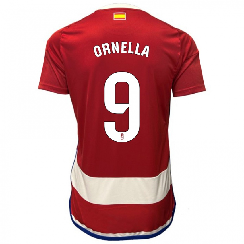 Uomo Maglia Ornella María Vignola Cabot #9 Rosso Kit Gara Home 2023/24 Maglietta