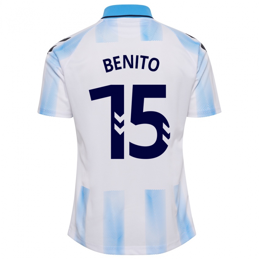 Uomo Maglia Iván Benito #15 Bianco Blu Kit Gara Home 2023/24 Maglietta