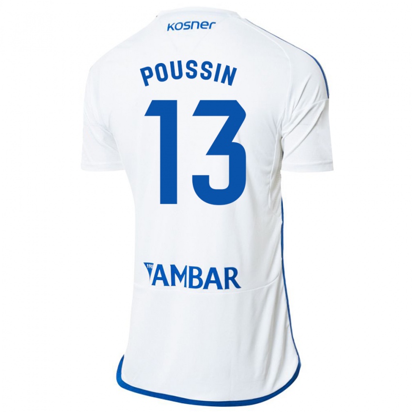 Uomo Maglia Gaëtan Poussin #13 Bianco Kit Gara Home 2023/24 Maglietta