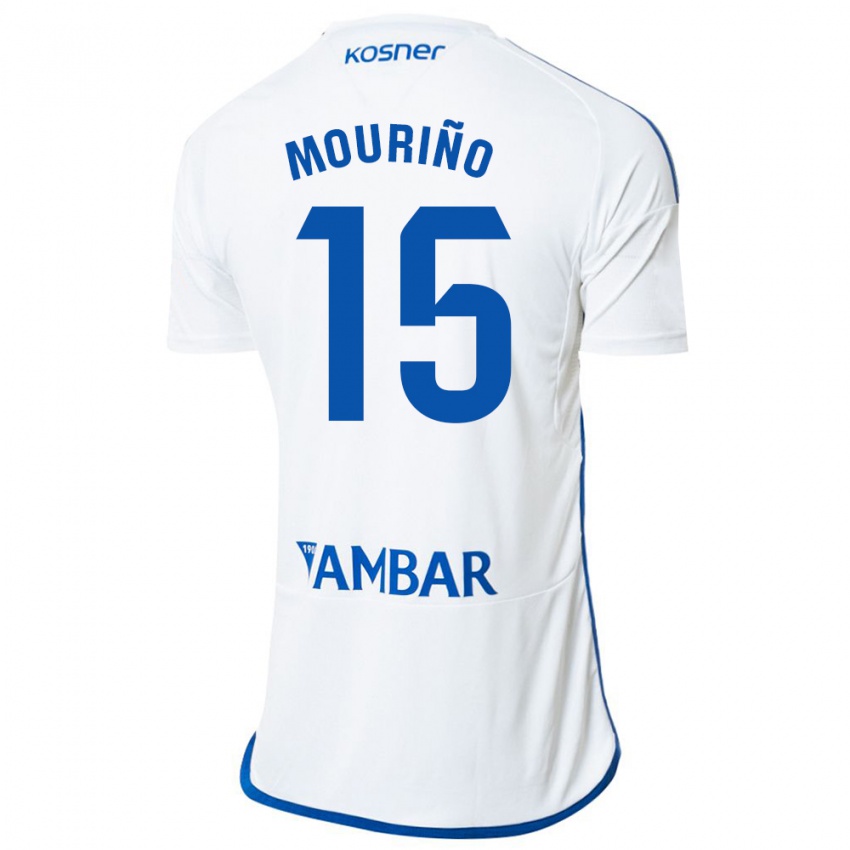 Uomo Maglia Santiago Mouriño #15 Bianco Kit Gara Home 2023/24 Maglietta