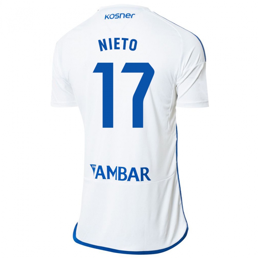 Uomo Maglia Carlos Nieto #17 Bianco Kit Gara Home 2023/24 Maglietta