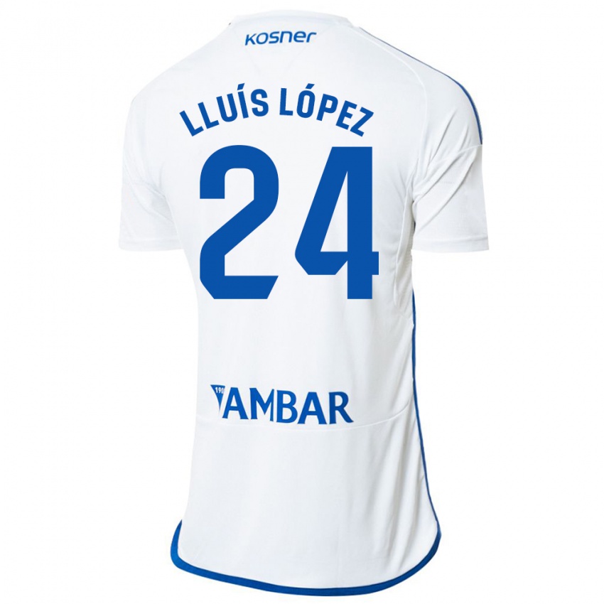 Uomo Maglia Lluís López #24 Bianco Kit Gara Home 2023/24 Maglietta