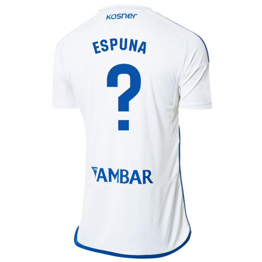 Uomo Maglia Nico Espuña #0 Bianco Kit Gara Home 2023/24 Maglietta