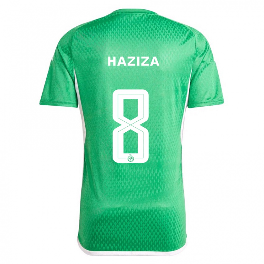 Uomo Maglia Dolev Haziza #8 Bianco Blu Kit Gara Home 2023/24 Maglietta