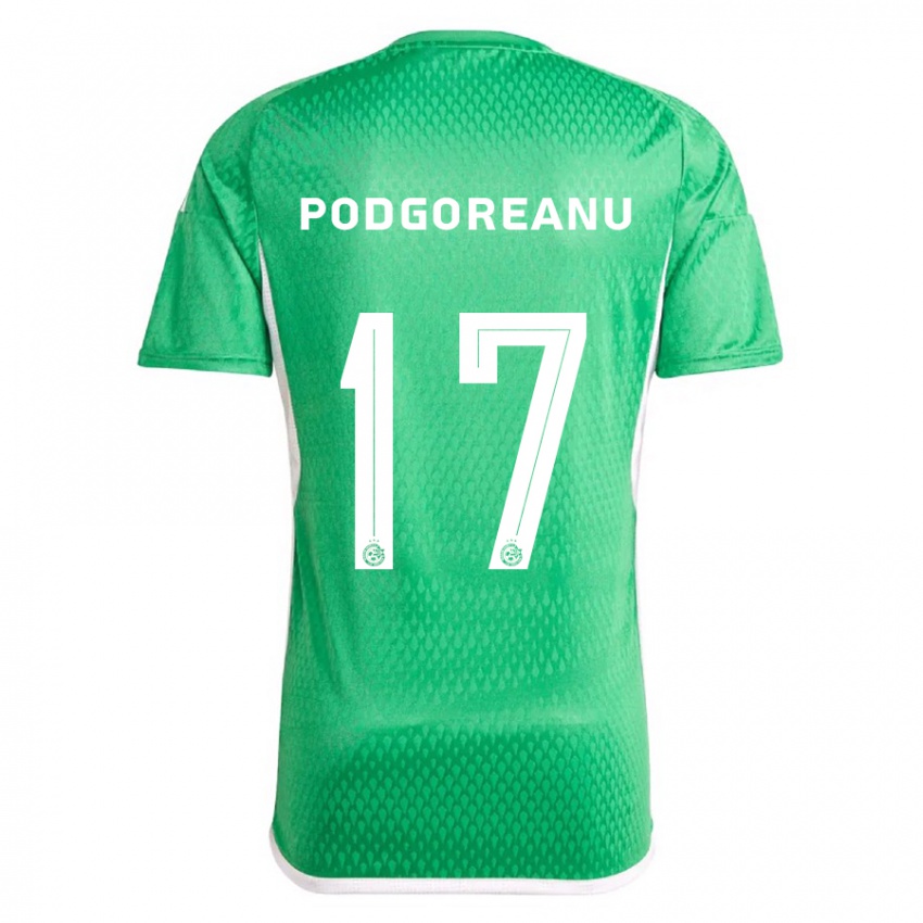 Uomo Maglia Suf Podgoreanu #17 Bianco Blu Kit Gara Home 2023/24 Maglietta