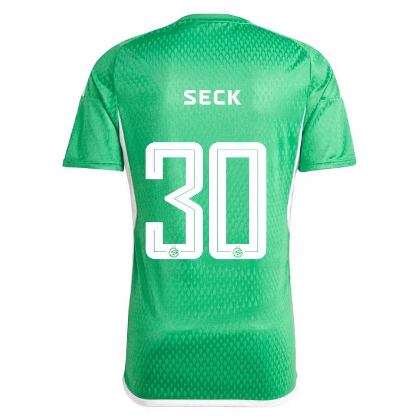 Uomo Maglia Abdoulaye Seck #30 Bianco Blu Kit Gara Home 2023/24 Maglietta