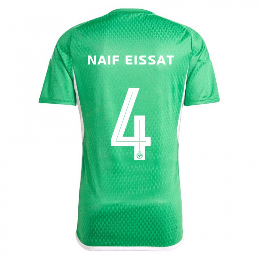 Uomo Maglia Lisav Naif Eissat #4 Bianco Blu Kit Gara Home 2023/24 Maglietta