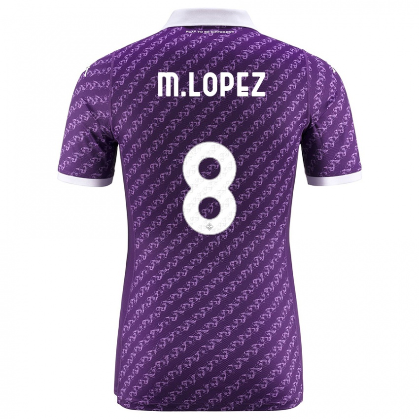 Uomo Maglia Maxime Lopez #8 Viola Kit Gara Home 2023/24 Maglietta