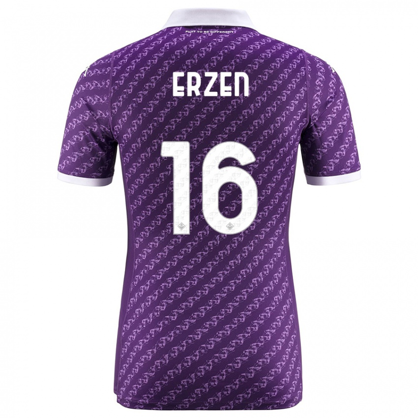 Uomo Maglia Kaja Erzen #16 Viola Kit Gara Home 2023/24 Maglietta