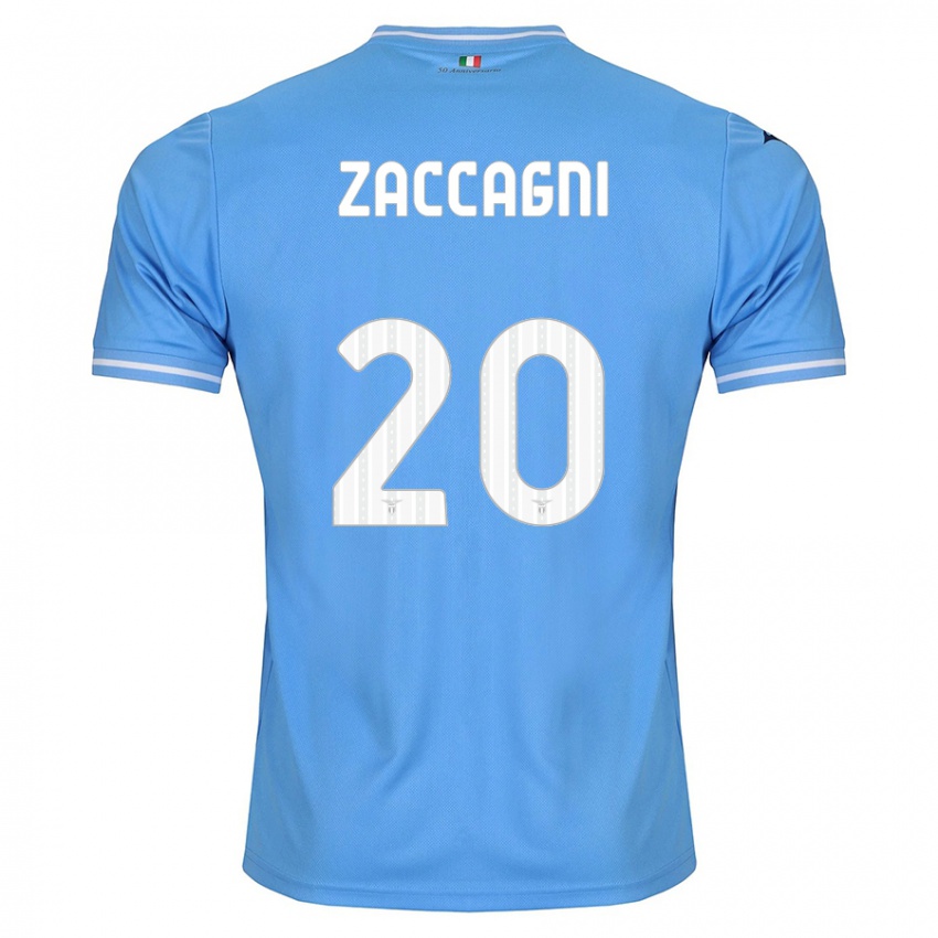 Uomo Maglia Mattia Zaccagni #20 Blu Kit Gara Home 2023/24 Maglietta