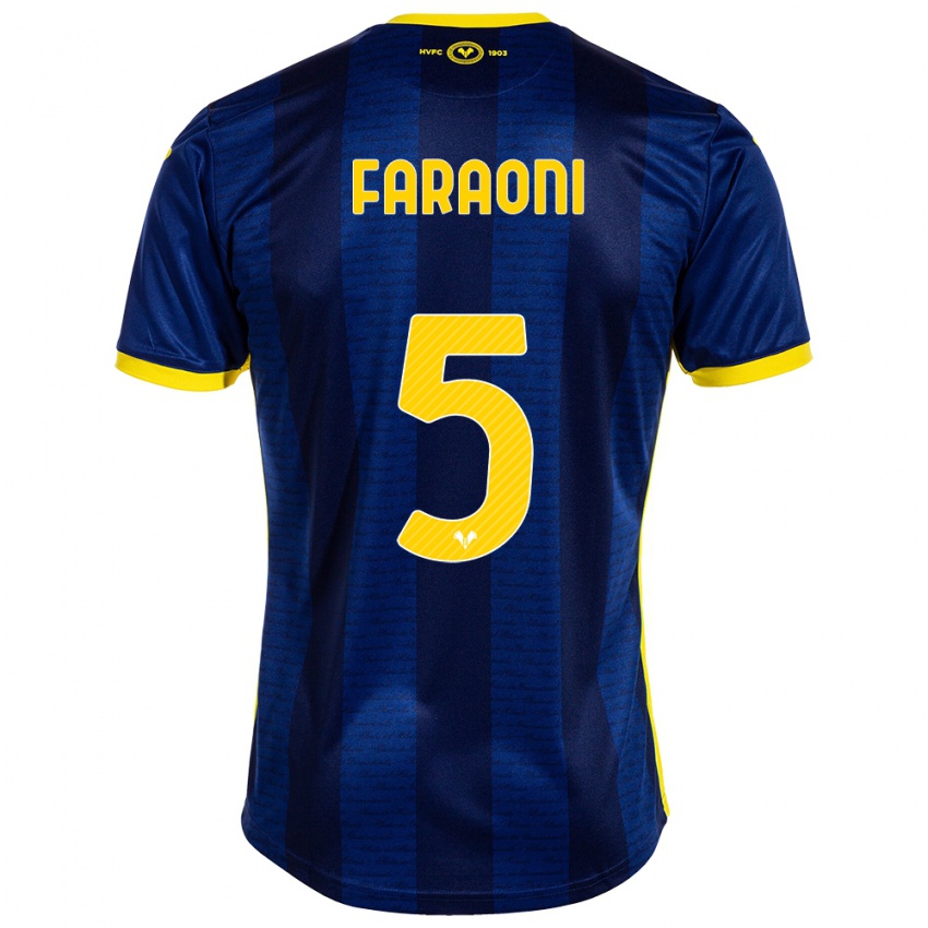 Uomo Maglia Davide Faraoni #5 Marina Militare Kit Gara Home 2023/24 Maglietta