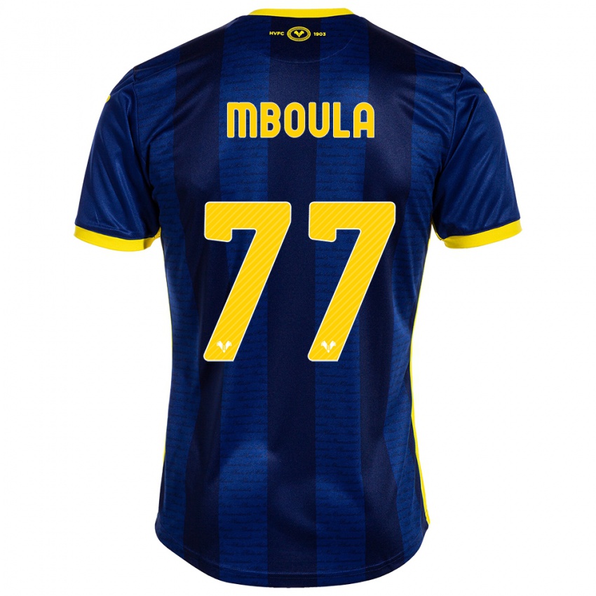 Uomo Maglia Jordi Mboula #77 Marina Militare Kit Gara Home 2023/24 Maglietta