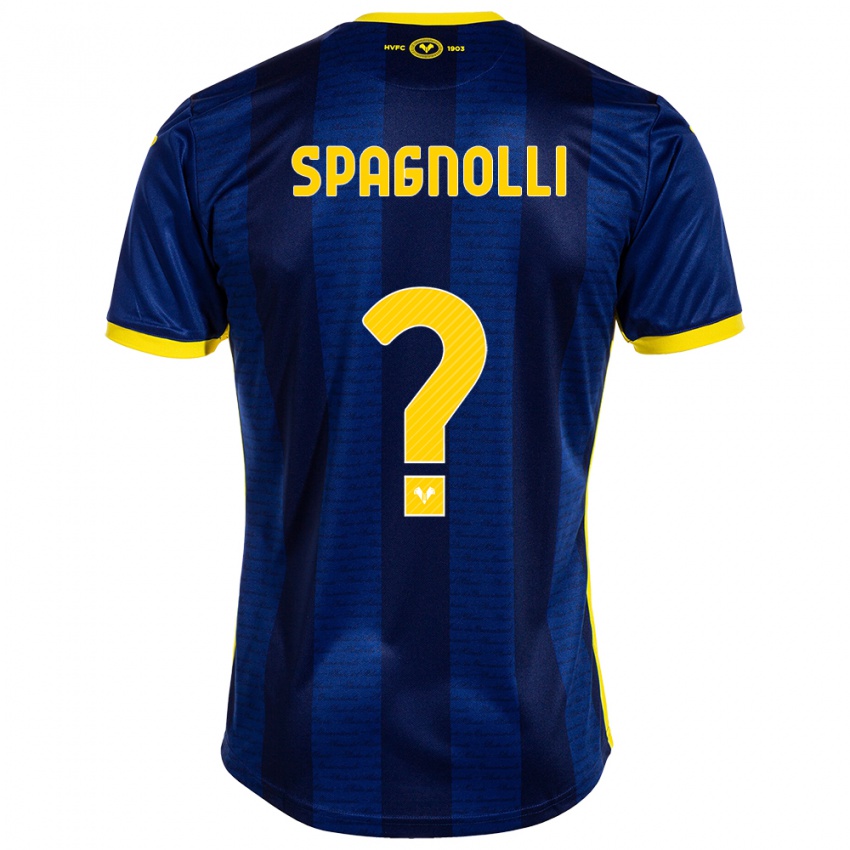 Uomo Maglia Matteo Spagnolli #0 Marina Militare Kit Gara Home 2023/24 Maglietta