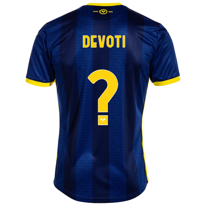 Uomo Maglia Andrea Devoti #0 Marina Militare Kit Gara Home 2023/24 Maglietta