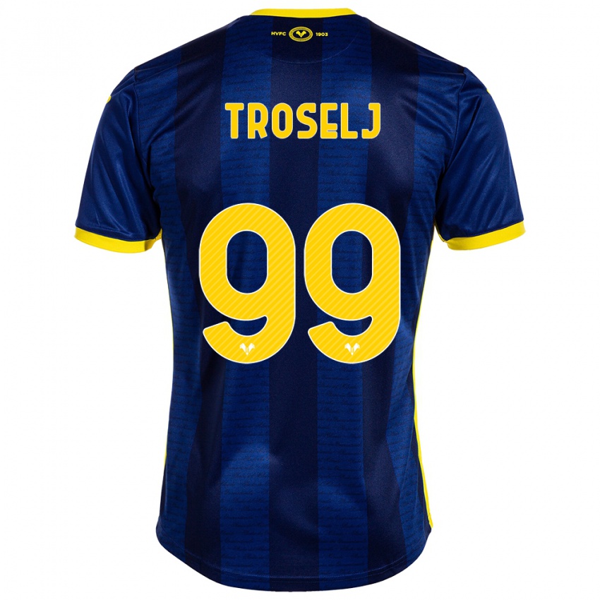 Uomo Maglia Ethan Troselj #99 Marina Militare Kit Gara Home 2023/24 Maglietta