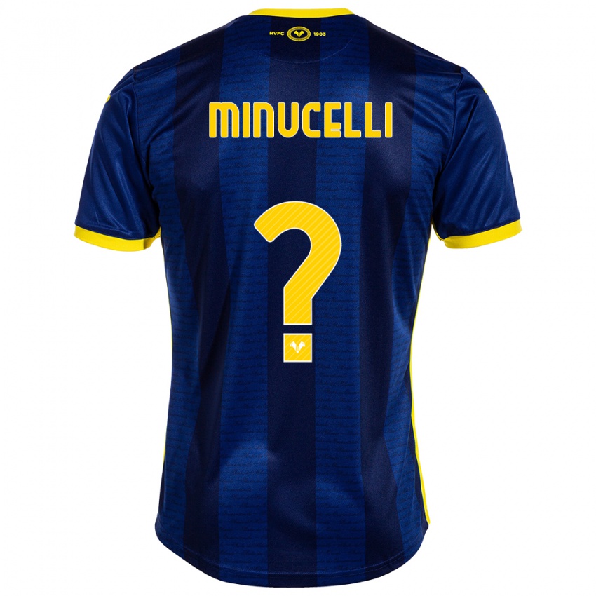 Uomo Maglia Filippo Minucelli #0 Marina Militare Kit Gara Home 2023/24 Maglietta