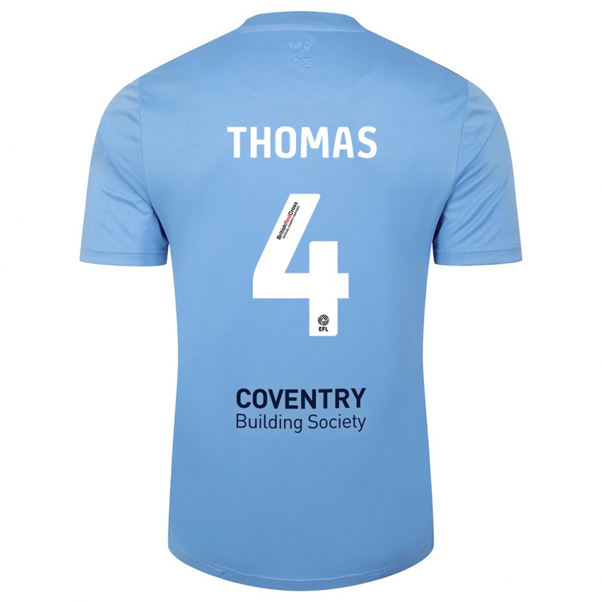 Uomo Maglia Bobby Thomas #4 Cielo Blu Kit Gara Home 2023/24 Maglietta