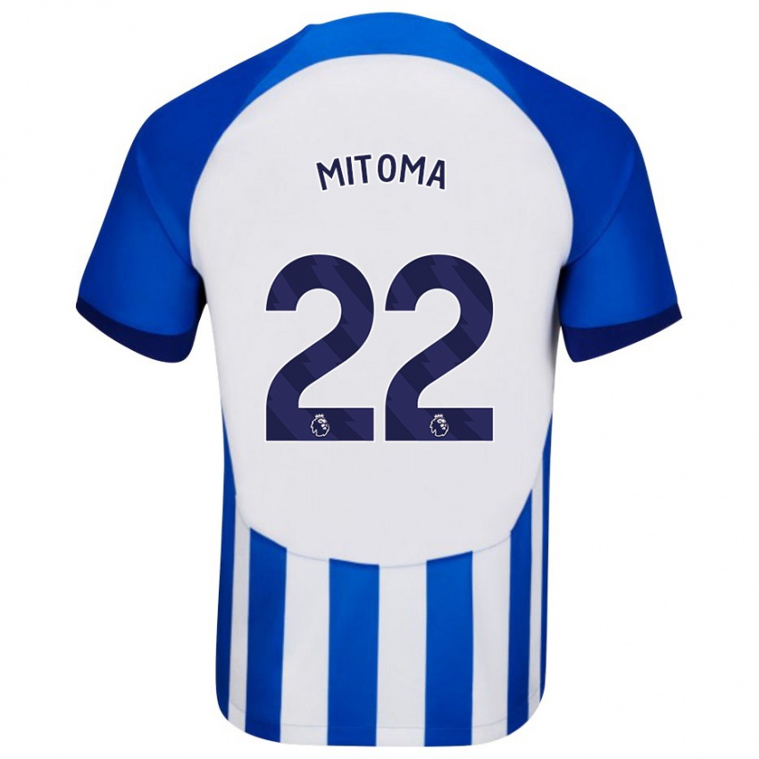 Uomo Maglia Kaoru Mitoma #22 Blu Kit Gara Home 2023/24 Maglietta