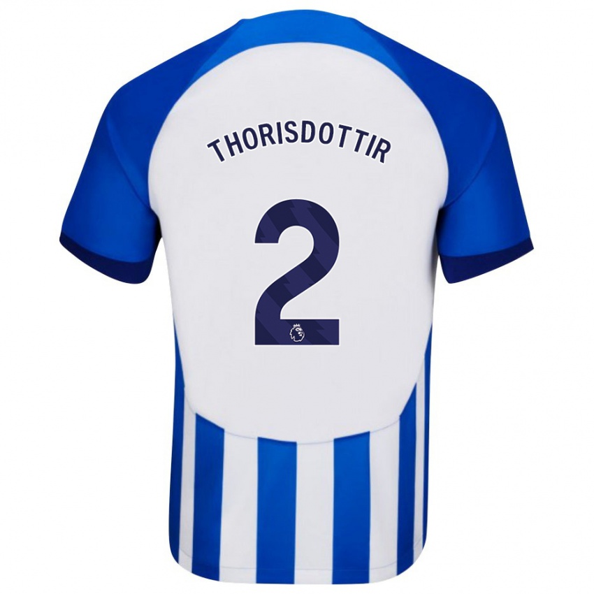 Uomo Maglia Maria Thorisdottir #2 Blu Kit Gara Home 2023/24 Maglietta