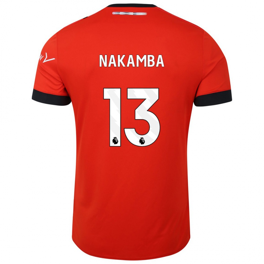 Uomo Maglia Marvelous Nakamba #13 Rosso Kit Gara Home 2023/24 Maglietta