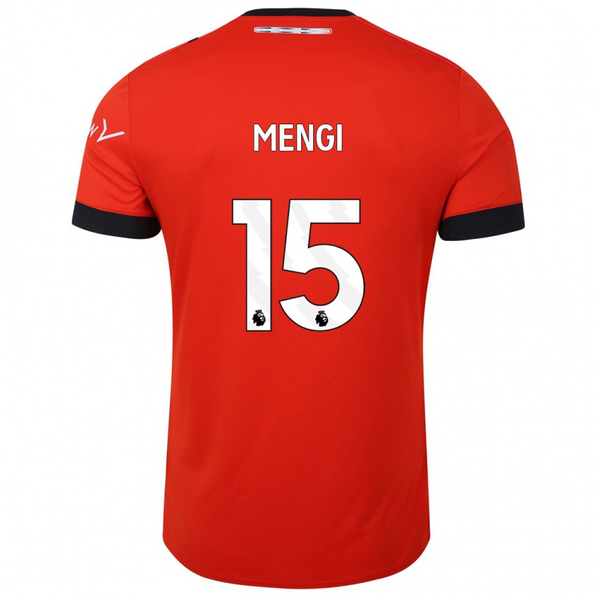 Uomo Maglia Teden Mengi #15 Rosso Kit Gara Home 2023/24 Maglietta