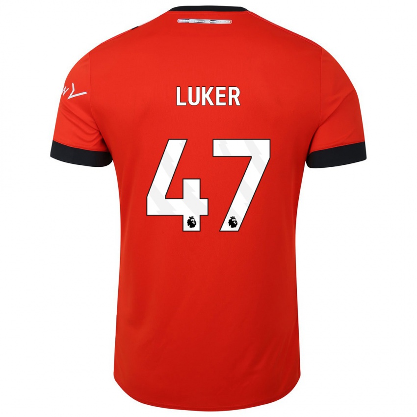 Uomo Maglia Jayden Luker #47 Rosso Kit Gara Home 2023/24 Maglietta