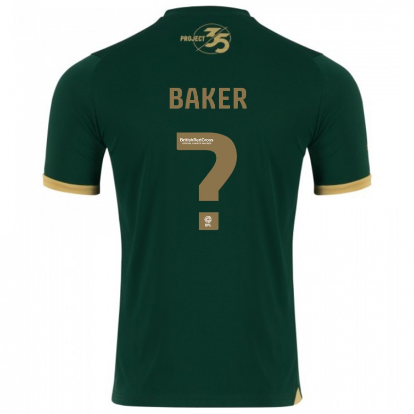 Uomo Maglia Zak Baker #0 Verde Kit Gara Home 2023/24 Maglietta