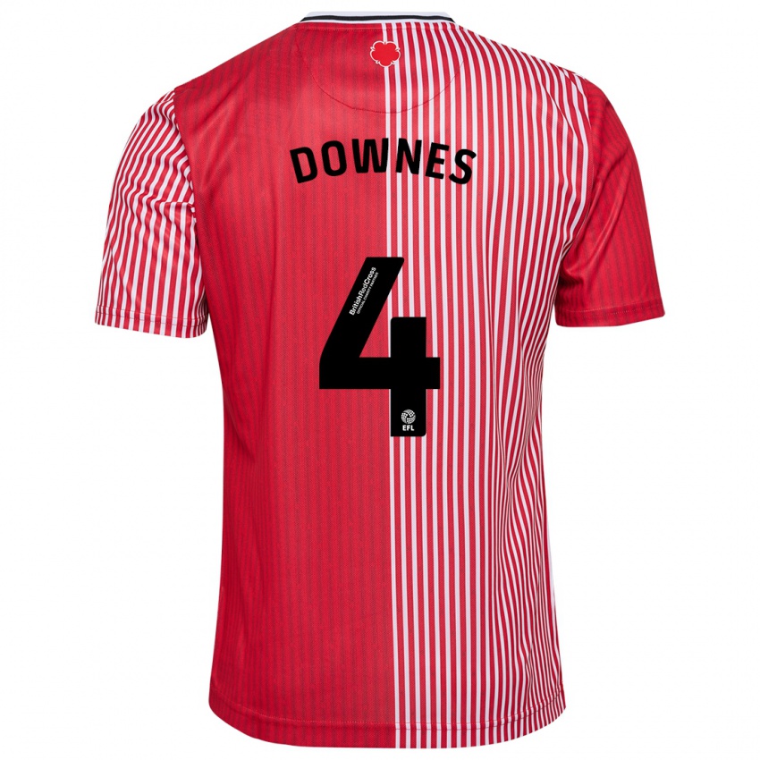 Uomo Maglia Flynn Downes #4 Rosso Kit Gara Home 2023/24 Maglietta