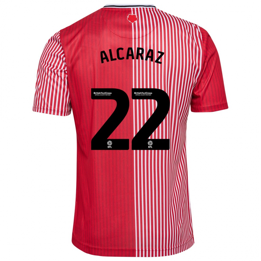 Uomo Maglia Carlos Alcaraz #22 Rosso Kit Gara Home 2023/24 Maglietta