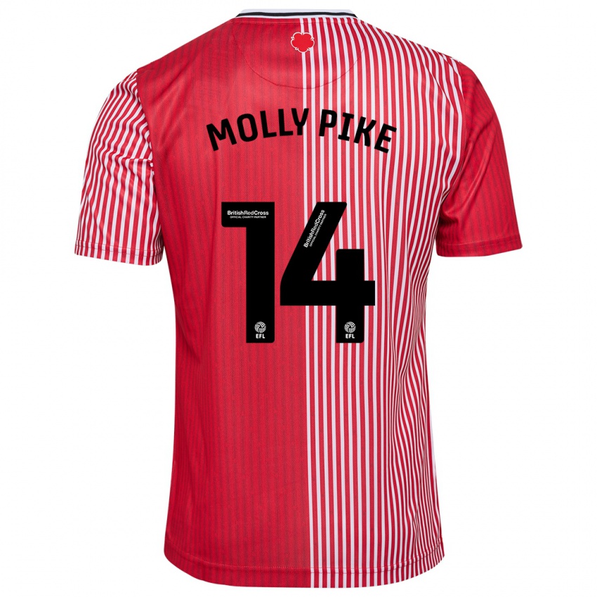 Uomo Maglia Molly Pike #14 Rosso Kit Gara Home 2023/24 Maglietta