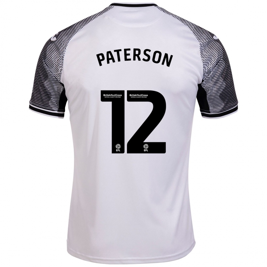 Uomo Maglia Jamie Paterson #12 Bianco Kit Gara Home 2023/24 Maglietta