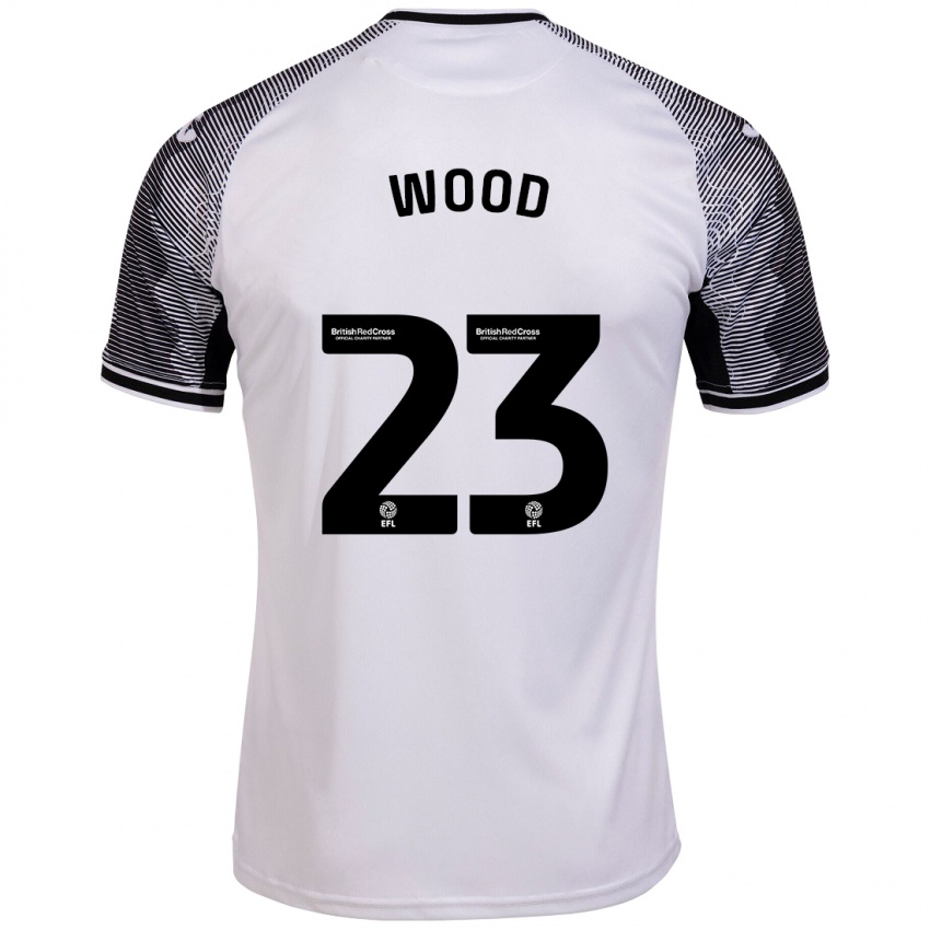 Uomo Maglia Nathan Wood #23 Bianco Kit Gara Home 2023/24 Maglietta