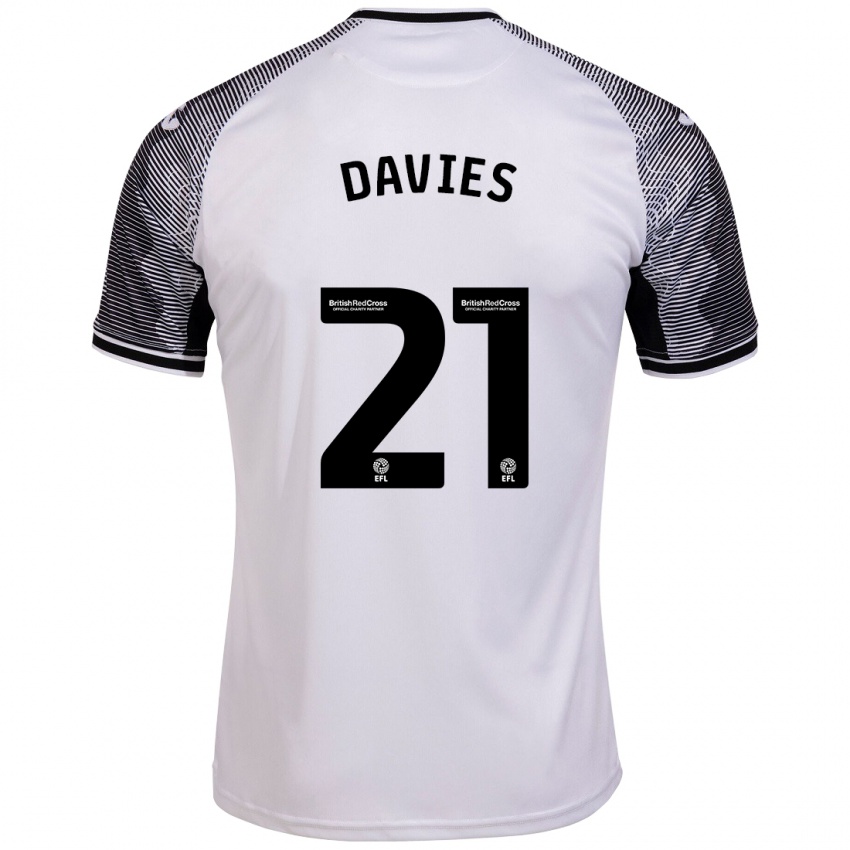 Uomo Maglia Laura Davies #21 Bianco Kit Gara Home 2023/24 Maglietta