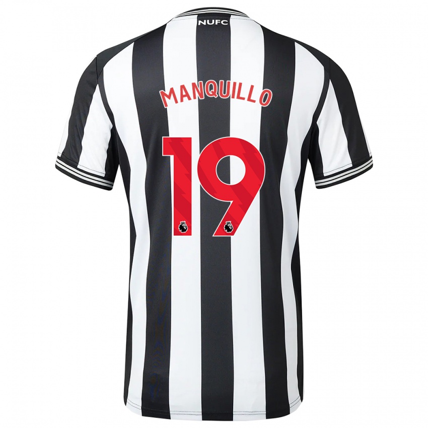 Uomo Maglia Javier Manquillo #19 Nero Bianco Kit Gara Home 2023/24 Maglietta