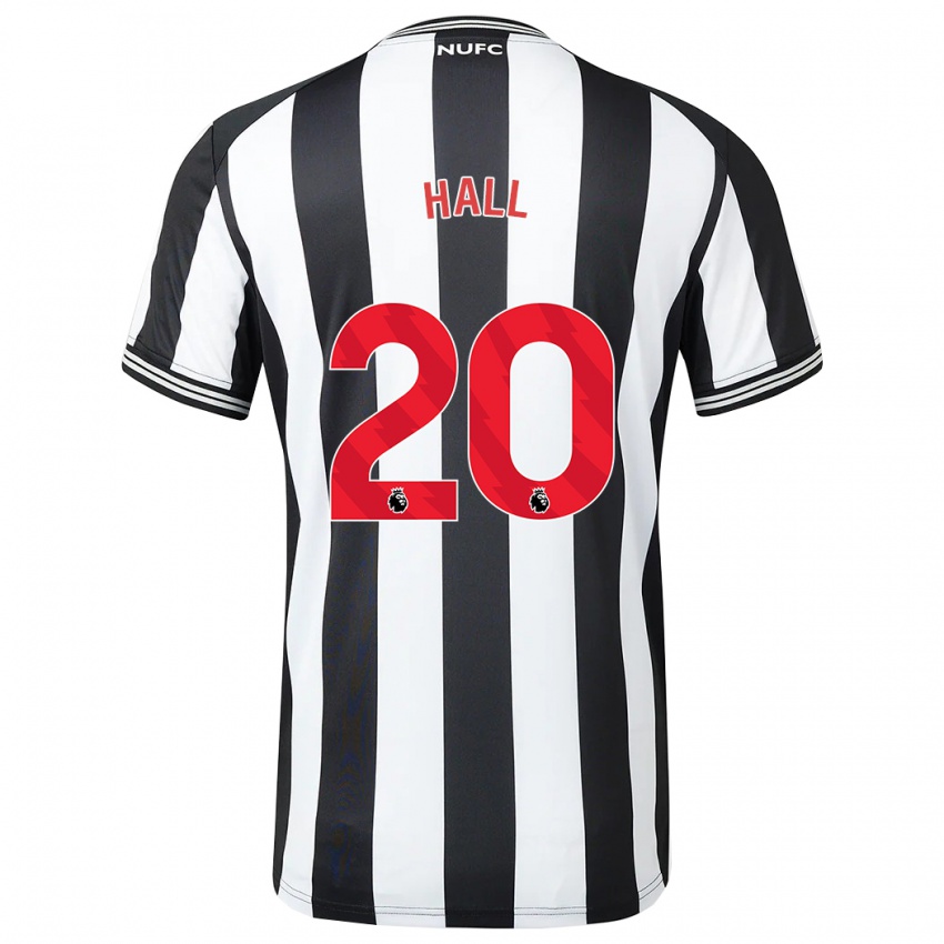 Uomo Maglia Lewis Hall #20 Nero Bianco Kit Gara Home 2023/24 Maglietta