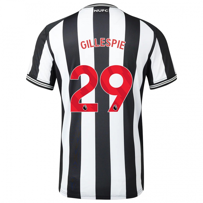 Uomo Maglia Mark Gillespie #29 Nero Bianco Kit Gara Home 2023/24 Maglietta