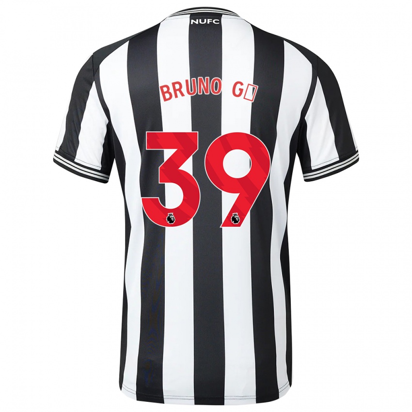 Uomo Maglia Bruno Guimaraes #39 Nero Bianco Kit Gara Home 2023/24 Maglietta