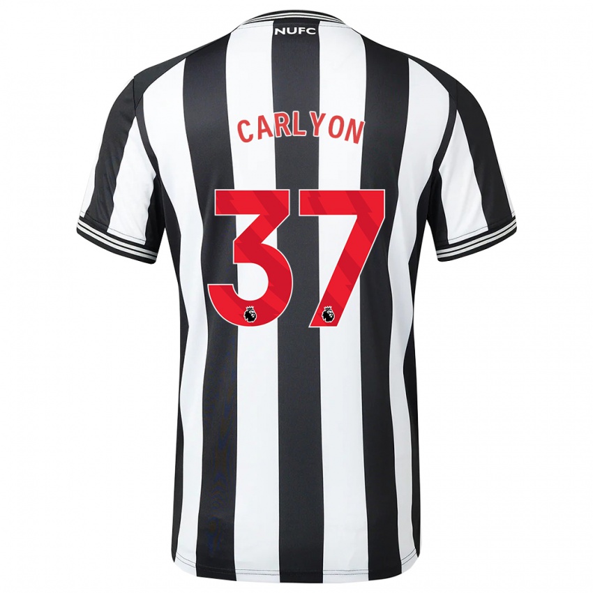 Uomo Maglia Nathan Carlyon #37 Nero Bianco Kit Gara Home 2023/24 Maglietta