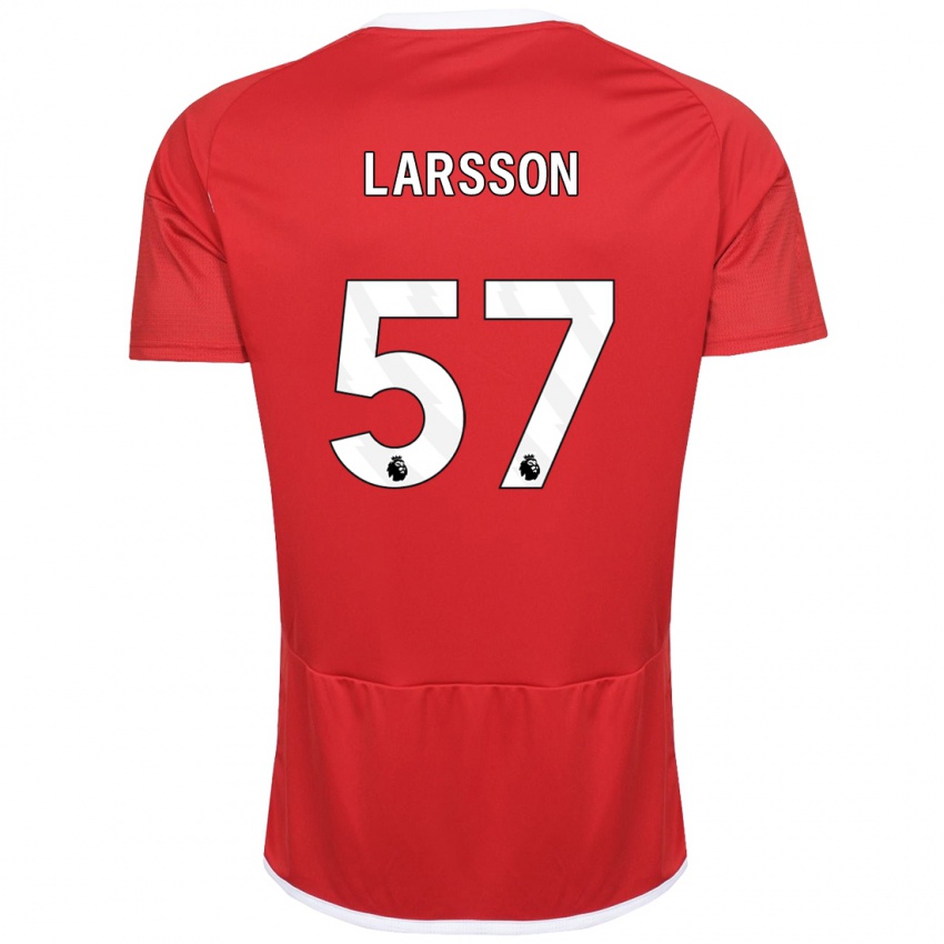 Uomo Maglia Julian Larsson #57 Rosso Kit Gara Home 2023/24 Maglietta