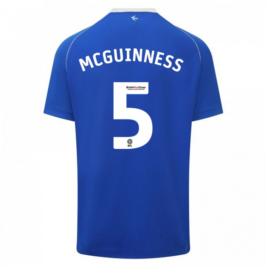 Uomo Maglia Mark Mcguinness #5 Blu Kit Gara Home 2023/24 Maglietta