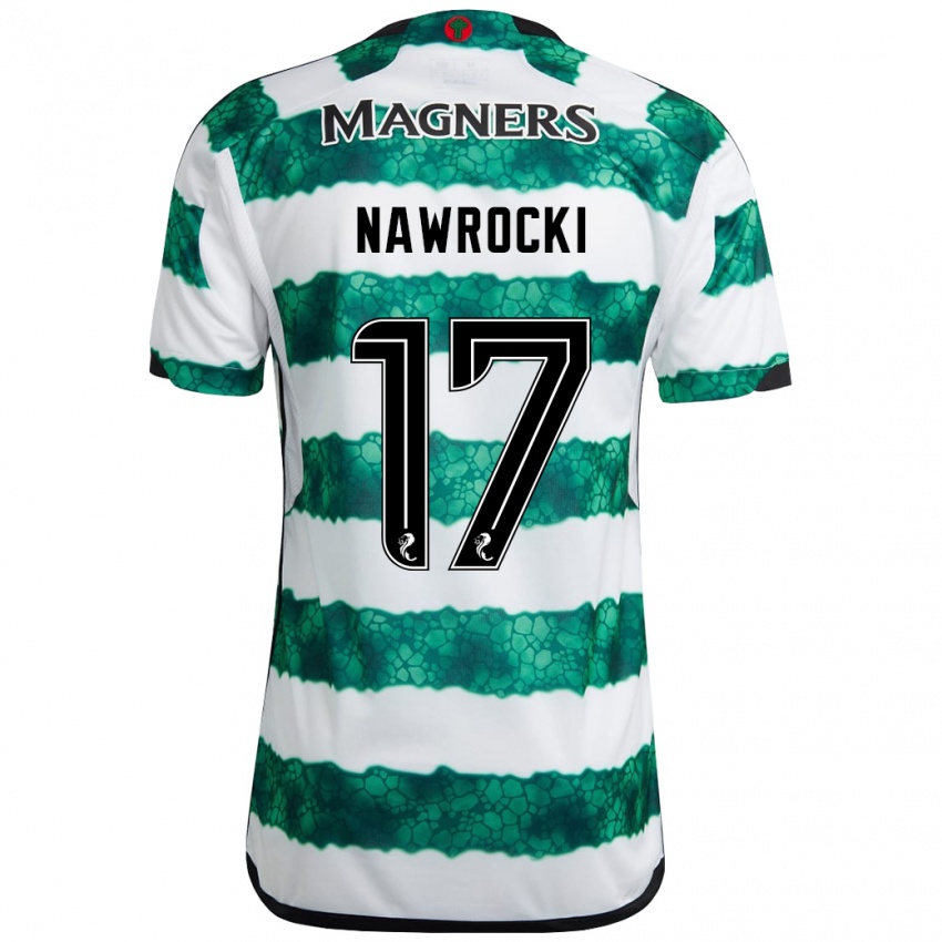 Uomo Maglia Maik Nawrocki #17 Verde Kit Gara Home 2023/24 Maglietta