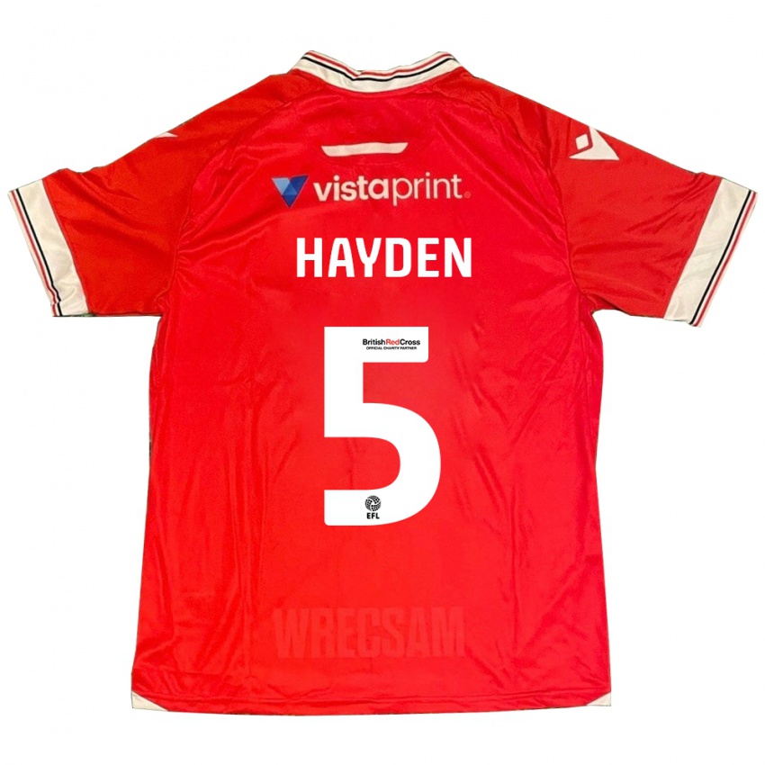 Uomo Maglia Aaron Hayden #5 Rosso Kit Gara Home 2023/24 Maglietta