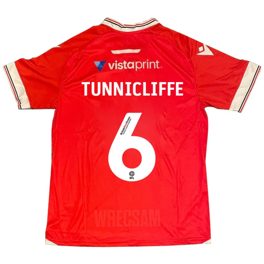 Uomo Maglia Jordan Tunnicliffe #6 Rosso Kit Gara Home 2023/24 Maglietta